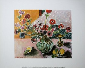 Lámina Matisse, Anémonas en un vaso, 1943