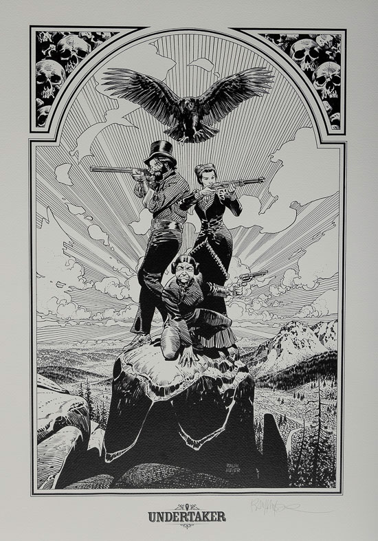 Affiche signée de Ralph Meyer : Undertaker : Jonas, Lin, Rose