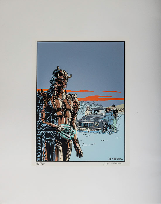 Jean-Claude Mézières : Valérian & Laureline : Sur les frontières, Serigraph signed and numbered by the artist on a beautiful Art paper