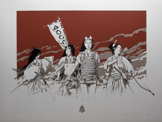 Marc Michetz signed serigraph, The warriors