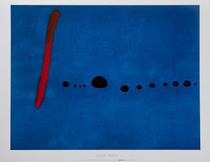 Joan Miro print, Blue II