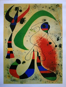 Joan Miro print, La nuit