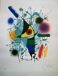 Joan Miro print, Le poisson chantant, 1972