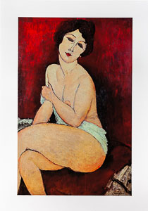 Amedeo Modigliani print, Nude Sitting on a Divan (The Beautiful Roman Woman), 1917