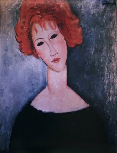 Lámina Modigliani, Mujer Pelirroja, 1918