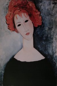 Stampa Modigliani, Donna rossa, 1918