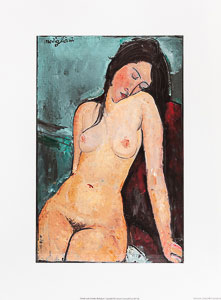Lámina Modigliani, Desnudo sentado, 1917