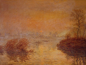 Stampa Monet, Sunset on the Seine at Lavacourt