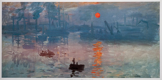 Lámina Claude Monet, Impresión, sol naciente, 1872
