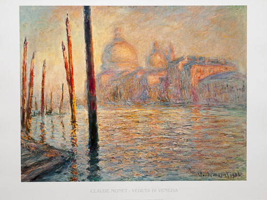 Affiche Claude Monet : Vue de Venise, 1908
