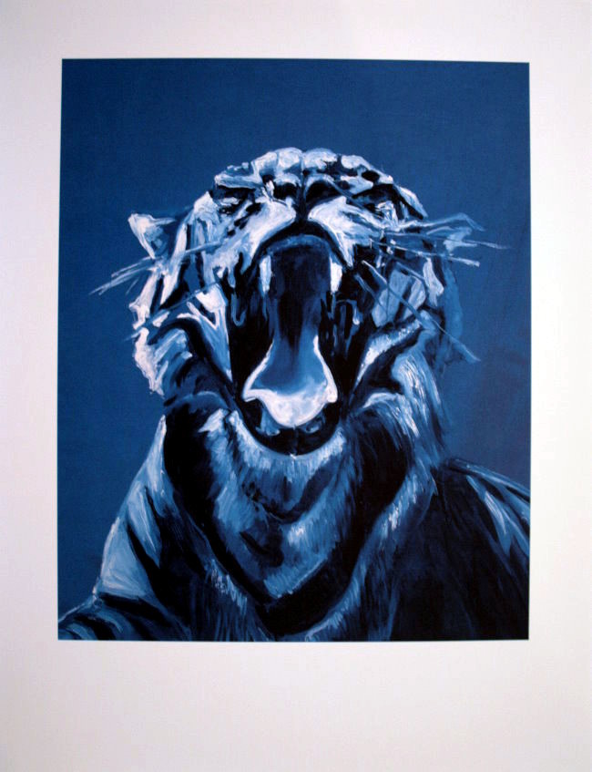 Jacques Monory poster, Blue Tiger