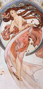 Alfons Mucha print, Dance