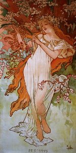 Alfons Mucha print, The spring