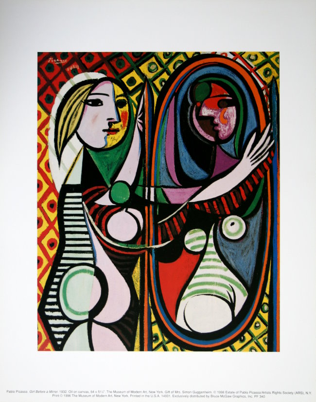 Fille Avant Miroir Imprimé Affiche Giclée Pablo Picasso