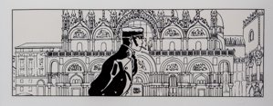 Serigrafia Hugo Pratt : Corto à Venise - Fable de Venise