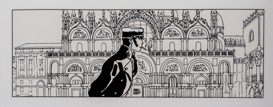 Sérigraphie Hugo Pratt : Corto à Venise - Fable de Venise
