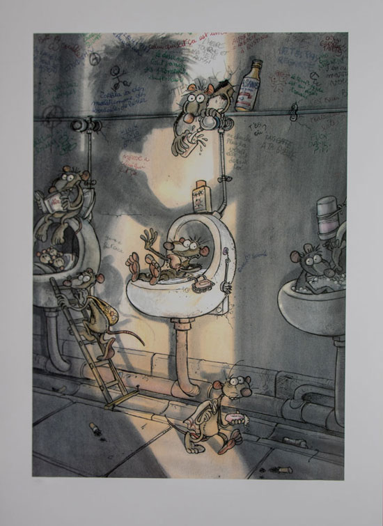 Ptiluc : L'Urinoir : affiche d'Art 70 x 50 cm sur un beau et luxueux papier pais et satin