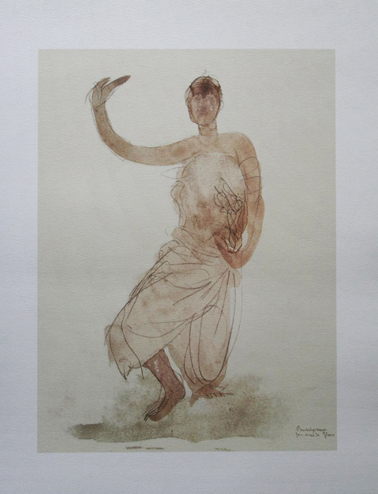 Lmina Auguste Rodin, Triptico : Bailarinas camboyanas VI, 1906