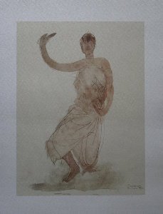 Auguste Rodin poster, Cambodian dancers VI,1906