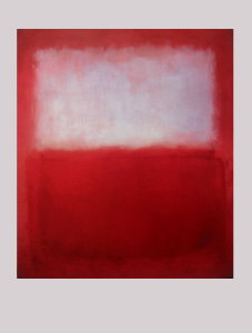 Lámina Mark Rothko, Blanco sobre rojo
