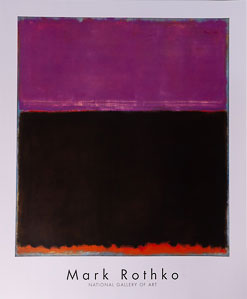 Mark Rothko poster, Pink, black, orange, 1953