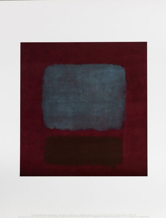 Lámina Mark Rothko, n°37, n°19, Slate blue, and brown on plum