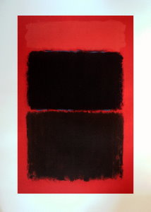 Affiche Mark Rothko, Rouge lumineux sur noir