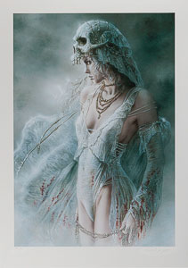 Estampe pigmentaire signée Luis Royo, The counter of time