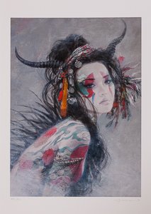 Romulo Royo signed Fine Art Pigment Print, Flowers and Thorns