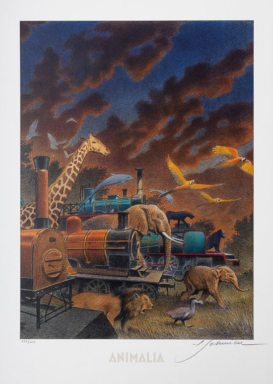 Affiche signée de François Schuiten : Animalia