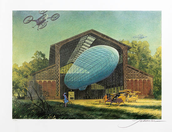 Affiche signée de François Schuiten : Le Hangar Y
