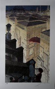 Schuiten signed Fine Art print, Paris, Les Halles, la nuit