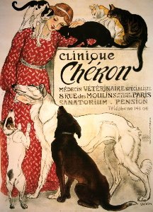 Steinlen print, Clinique Cheron, 1905