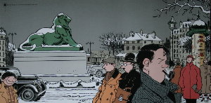 Affiche Jacques Tardi : Nestor Burma dans le 14e Arrondissement de Paris