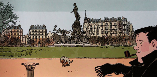 Jacques Tardi Art print, Nestor Burma dans le 11e Arrondissement de Paris
