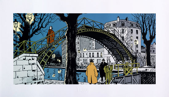 Jacques Tardi Fine Art Pigment Print, Nestor Burma dans le 10e Arrondissement de Paris