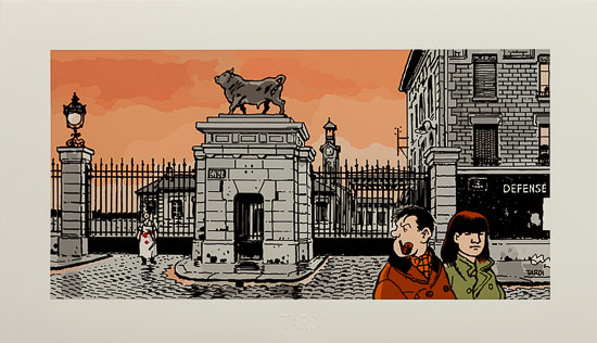 Jacques Tardi Fine Art Pigment Print, Nestor Burma dans le 15e Arrondissement de Paris