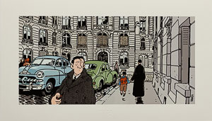 Jacques Tardi Fine Art Pigment Print : Nestor Burma dans le 16e Arrondissement de Paris