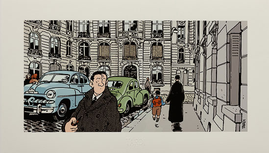 Jacques Tardi Fine Art Pigment Print, Nestor Burma dans le 16e Arrondissement de Paris