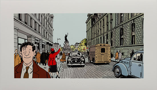 Jacques Tardi Fine Art Pigment Print, Nestor Burma dans le 3e Arrondissement de Paris
