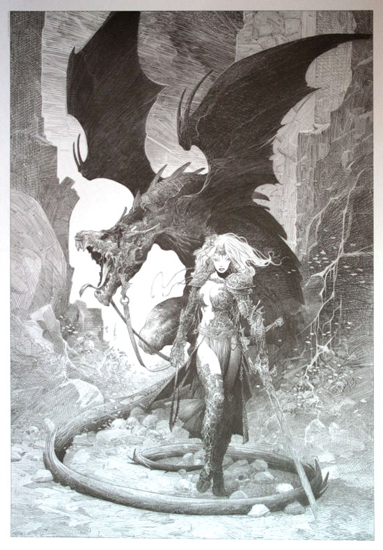 Affiche signée de Alberto Varanda : Dragon 13