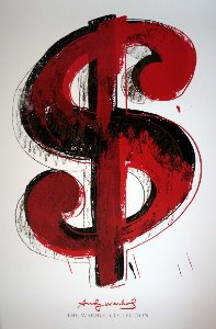 Lámina Warhol, Signe du dollar