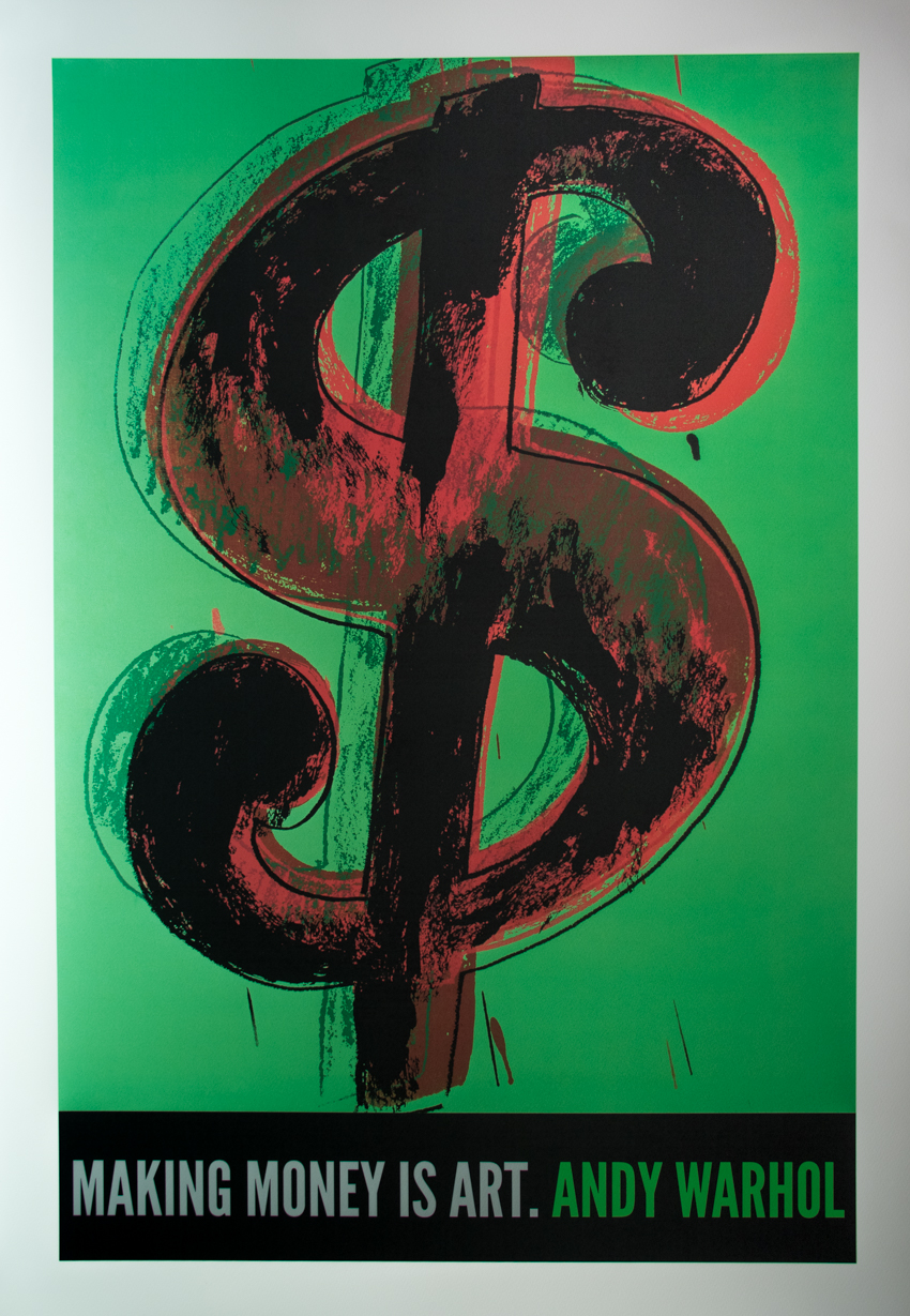 Andy Warhol Making money is art Poster Kunstdruck Bild 100x70cm 