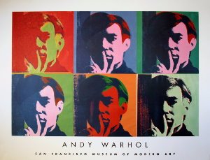 Andy Warhol poster, Six Autoportraits, 1967