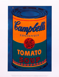 Andy Warhol poster, Soupe Campbell, 1965 (blue & orange)