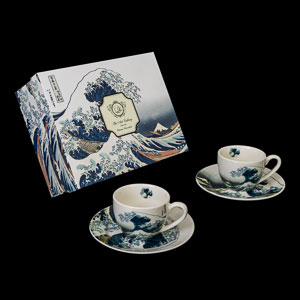 Hokusai Set of 2 espresso cups : The Great Wave of Kanagawa