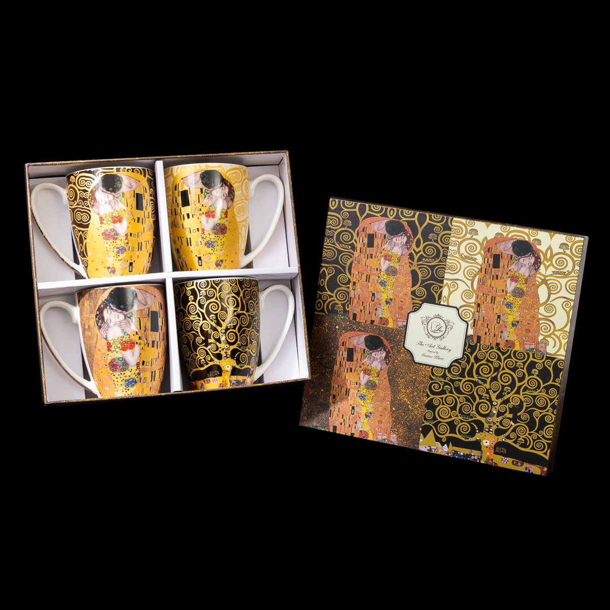 ➤ Gustav Klimt The Kiss Latte Macchiato Glasses Elegant Collection - DELUXE  by MJS