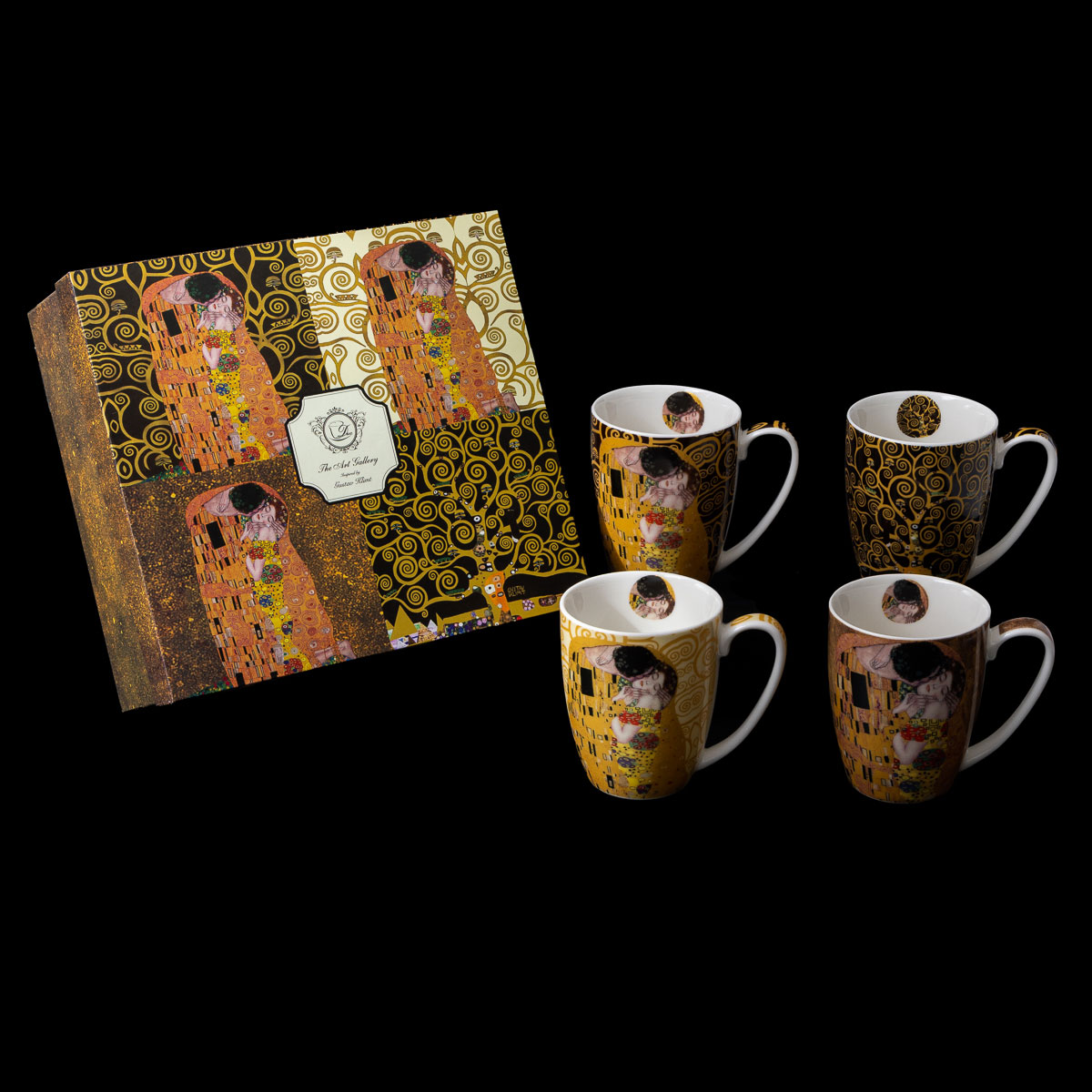 ➤ Gustav Klimt The Kiss Latte Macchiato Glasses Elegant Collection - DELUXE  by MJS