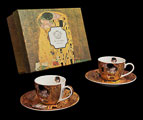 Gustav Klimt Set of 2 espresso cups and saucers : The kiss