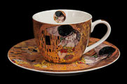 Duo tasses à expresso & sous-tasses Gustav Klimt, Le baiser